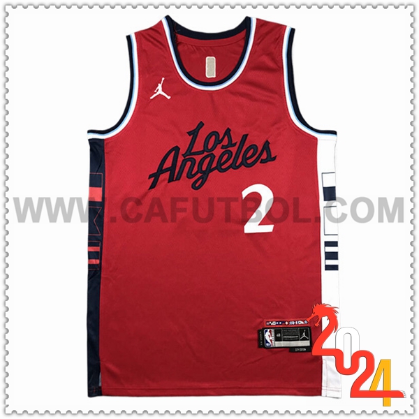 Camisetas De Futbol Los Angeles Clippers (LEONARD #2) 2024/25 Rojo/Blanco/Negro