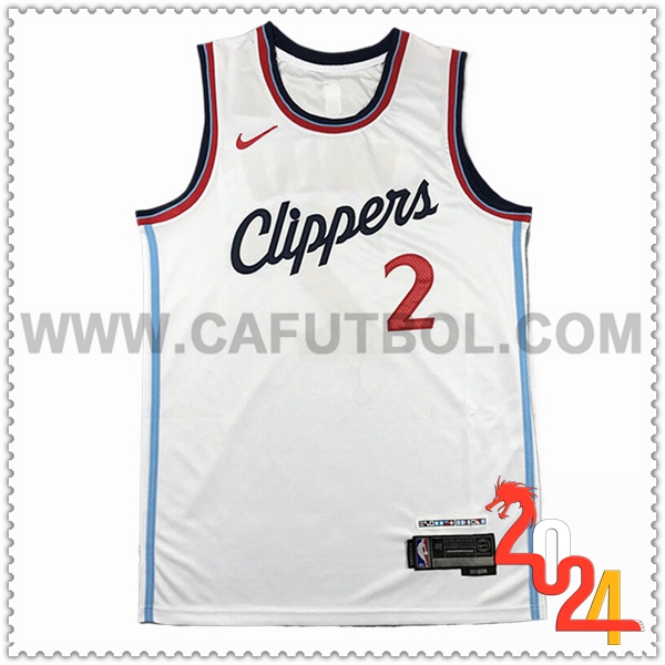 Camisetas De Futbol Los Angeles Clippers (LEONARD #2) 2024/25 Blanco -04