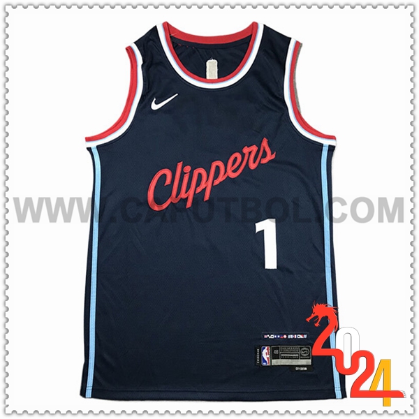 Camisetas De Futbol Los Angeles Clippers (HARDEN #1) 2024/25 Azul Oscuro -02