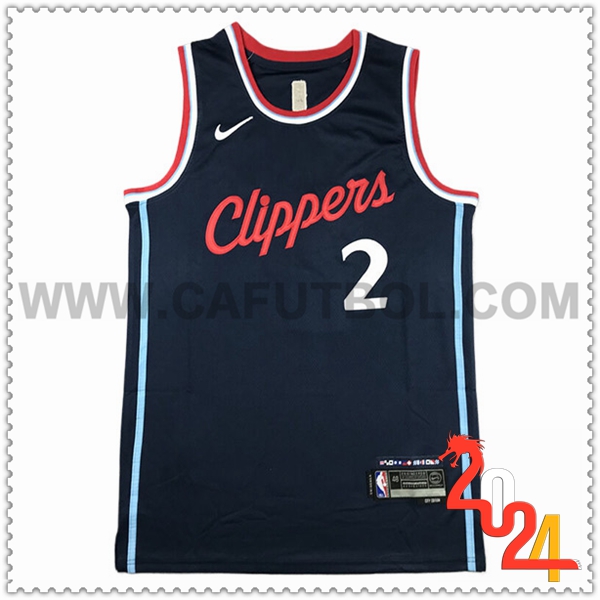 Camisetas De Futbol Los Angeles Clippers (LEONARD #2) 2024/25 Azul Oscuro -02