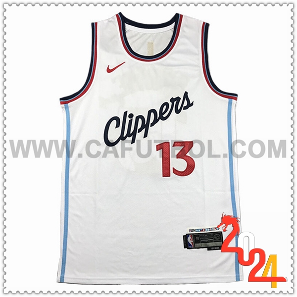 Camisetas De Futbol Los Angeles Clippers (GEORGE #13) 2024/25 Blanco -02