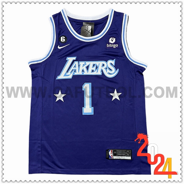 Camisetas De Futbol Los Angeles Lakers (RUSSELL #1) 2024/25 Azul/Blanco