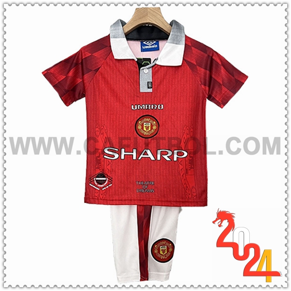 Primera Camiseta Retro Manchester United Ninos 1996/1997