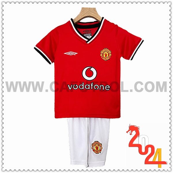 Primera Camiseta Retro Manchester United Ninos 2000/2001