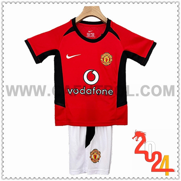 Primera Camiseta Retro Manchester United Ninos 2002/2004