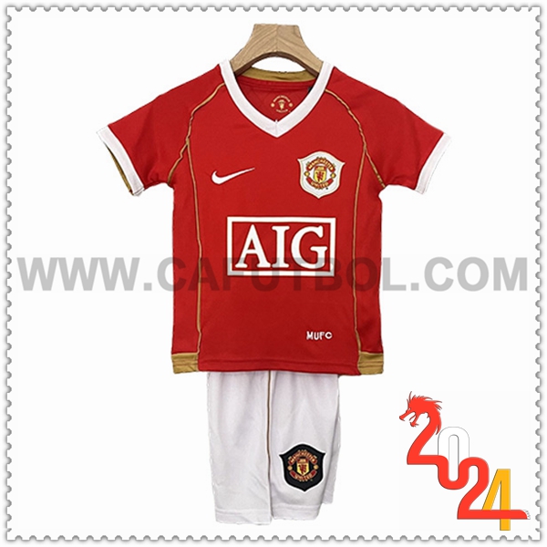Primera Camiseta Retro Manchester United Ninos 2006/2007