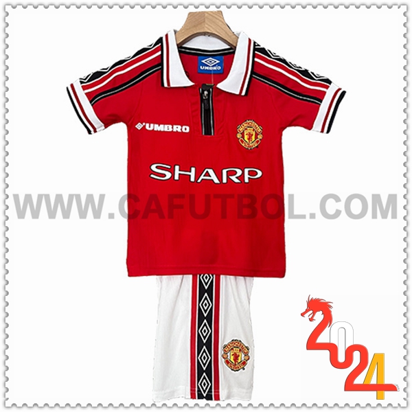 Primera Camiseta Retro Manchester United Ninos 1998/1999