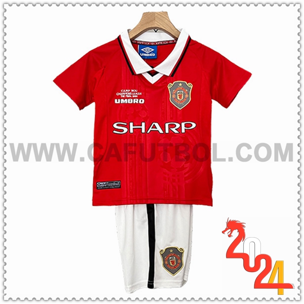Primera Camiseta Retro Manchester United Ninos 1999/2000