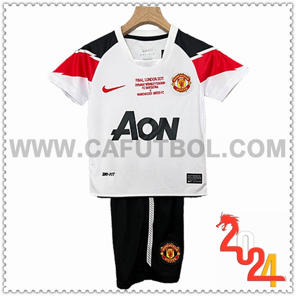 Segunda Camiseta Retro Manchester United Ninos 2010/2011