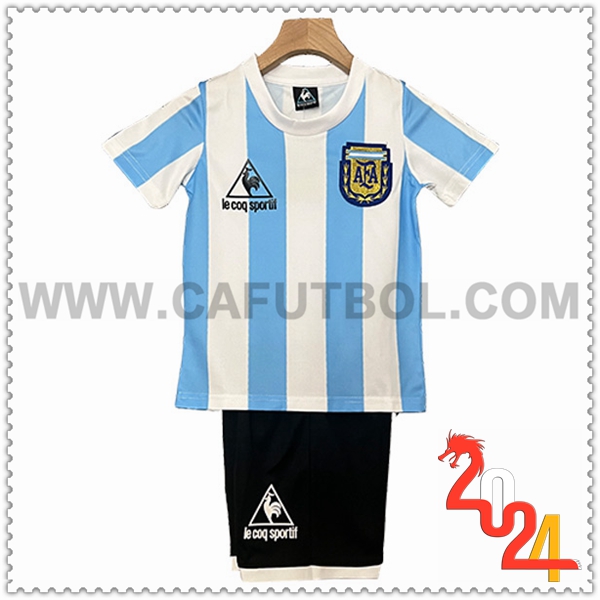 Primera Camiseta Retro Argentine Ninos 1986