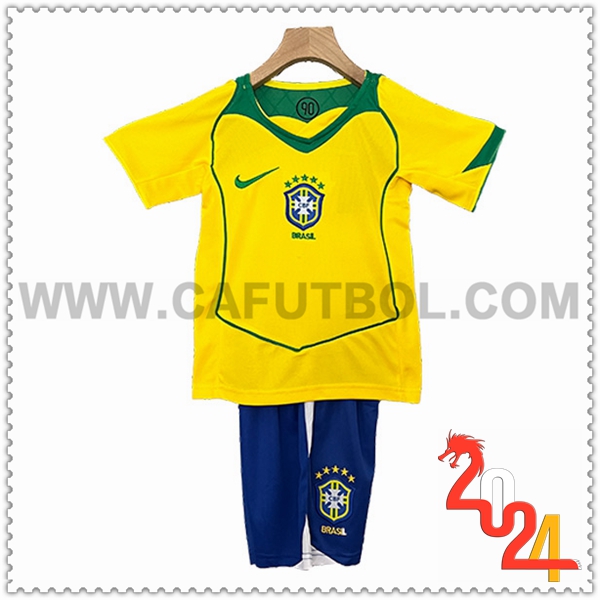Primera Camiseta Retro Brasil Ninos 2000