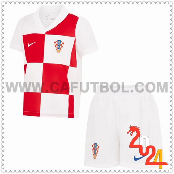 Primera Equipacion del Croacia Ninos Rojo Blanco Eurocopa 2024