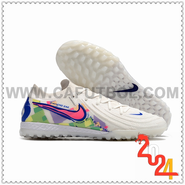 Nike Botas De Fútbol Phantom GX II Elite TF Blanco/Verde/Violeta