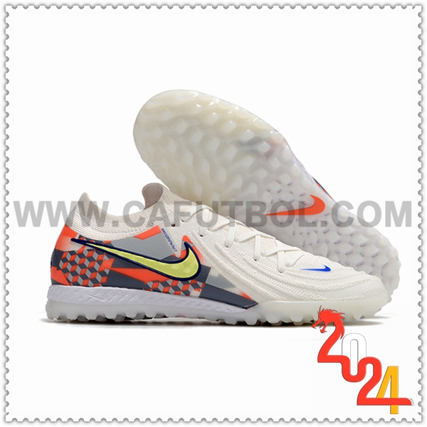 Nike Botas De Fútbol Phantom GX II Elite TF Blanco/Gris/Naranja