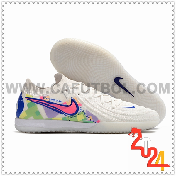 Nike Botas De Fútbol Phantom GX II Elite IC Blanco/Verde/Violeta