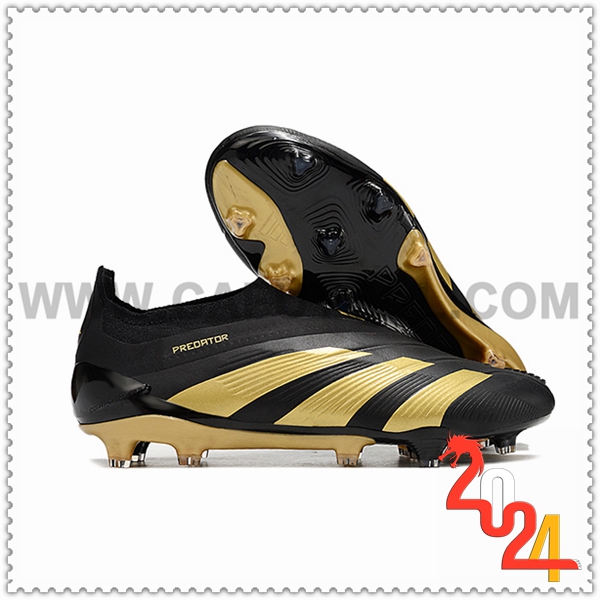 Adidas Botas De Fútbol PREDATOR ELITE LACELESS BOOTS FG Negro/Amarillo