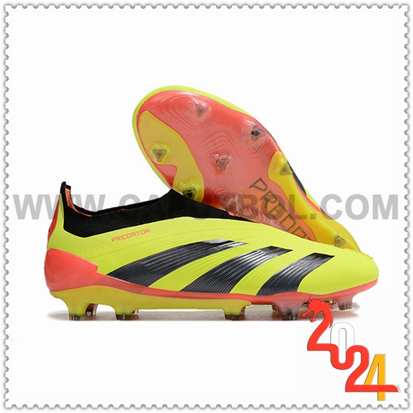 Adidas Botas De Fútbol PREDATOR ELITE LACELESS BOOTS FG Verde/Negro/Naranja