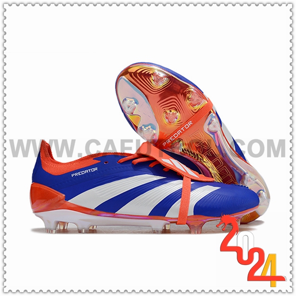 Adidas Botas De Fútbol Predator Elite Tongue FG Blanco/Naranja/Azul