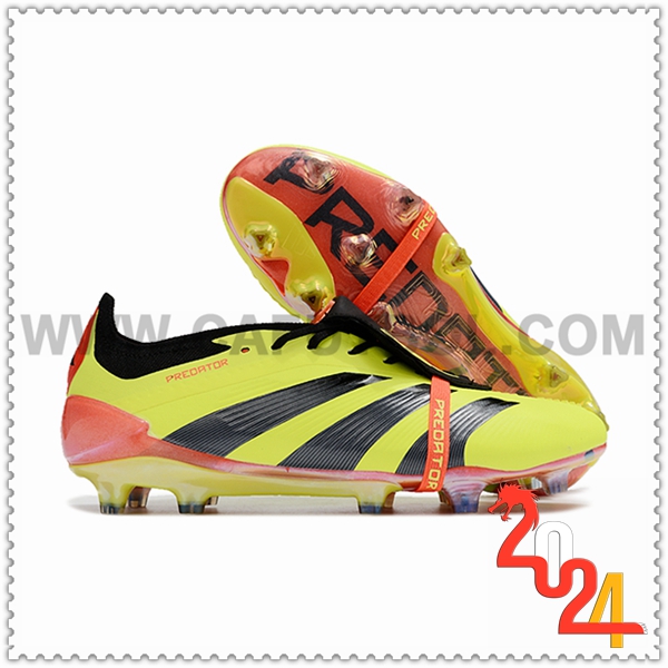 Adidas Botas De Fútbol Predator Elite Tongue FG Verde/Negro/Naranja