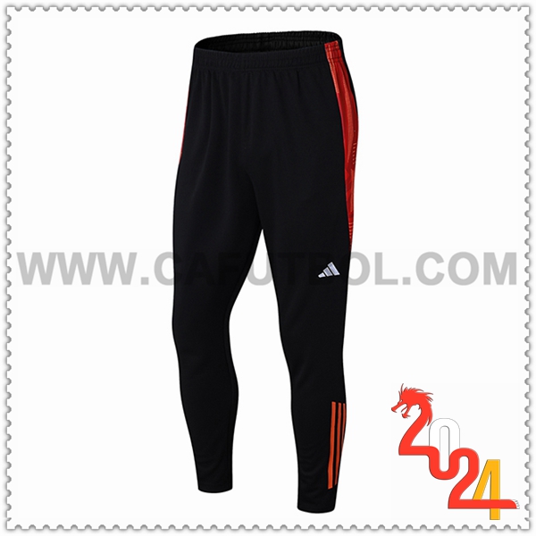 Pantalon Entrenamiento Adidas Negro/Rojo 2024 2025