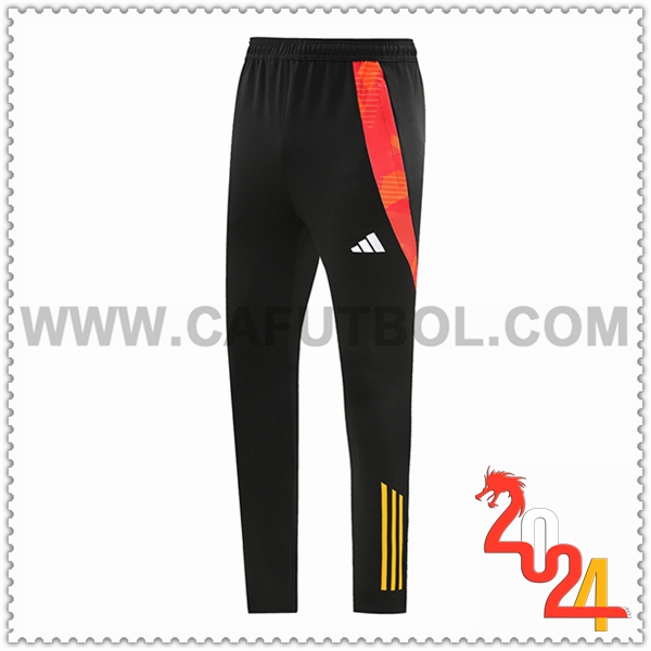 Pantalon Entrenamiento Adidas Negro/Rojo/Naranja 2024 2025