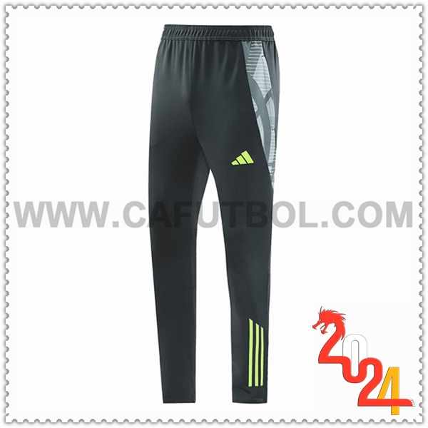 Pantalon Entrenamiento Adidas Gris/Verde 2024 2025