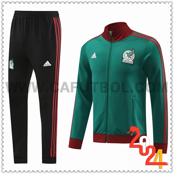Chandal Chaqueta Futbol México Verde/Rojo 2024 2025