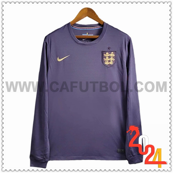 Segunda Camiseta Futbol Inglaterra Mangas largas Purpura Eurocopa 2024