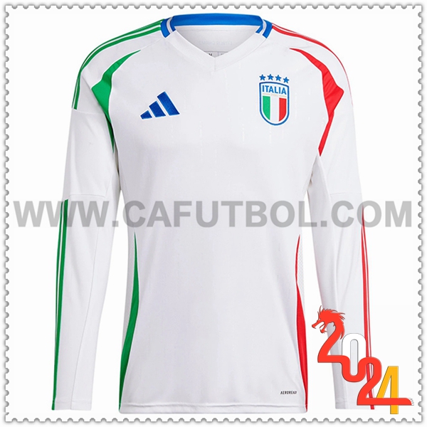 Segunda Camiseta Futbol Italia Mangas largas Blanco Eurocopa 2024