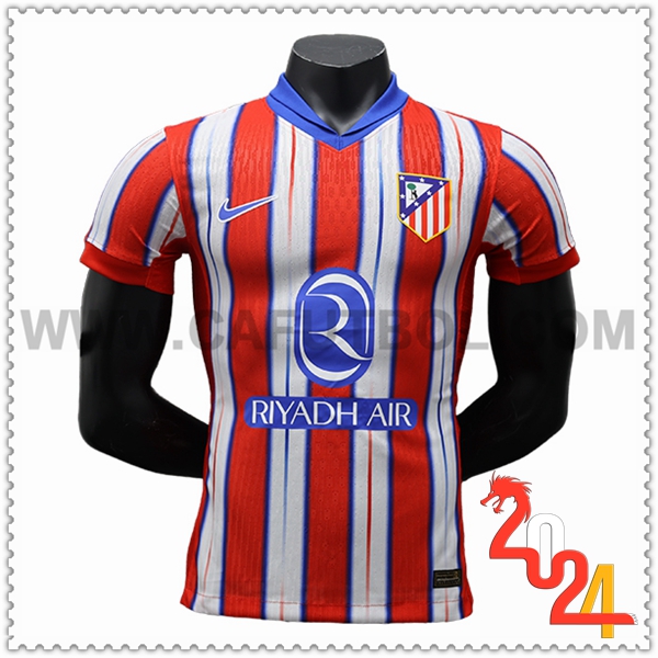 Primera Camiseta Futbol Atletico Madrid Rojo Blanco 2024 2025