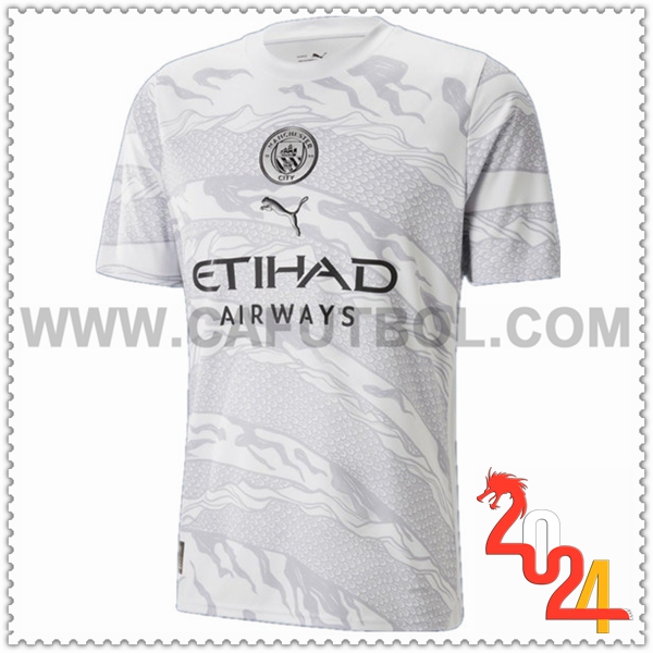 Camiseta Futbol Manchester City Blanco Edicion especial 2024 2025