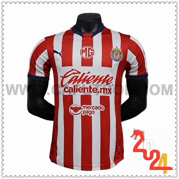 Primera Camiseta Futbol CD Guadalajara Rojo Blanco 2024 2025