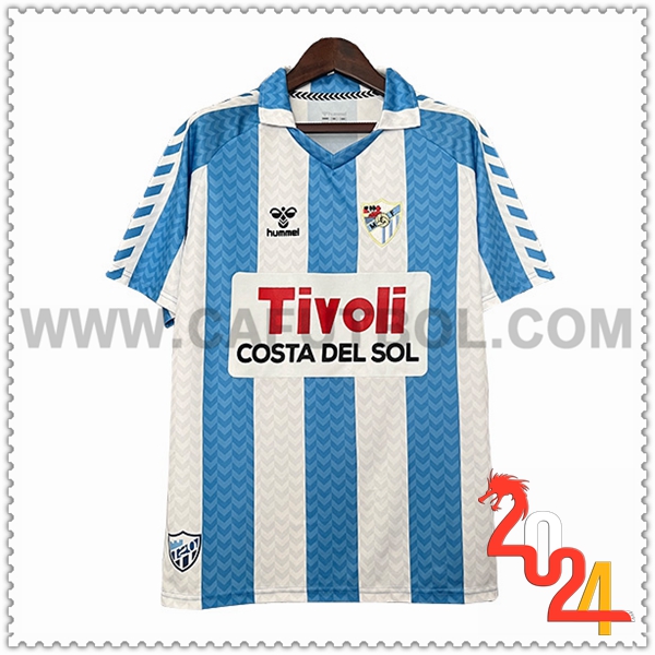 Camiseta Futbol Malaga Azul Blanco 120 aniversario