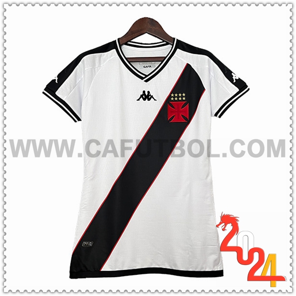 Primera Camiseta Futbol CR Vasco Da Gama Mujer Blanco Negro 2024 2025