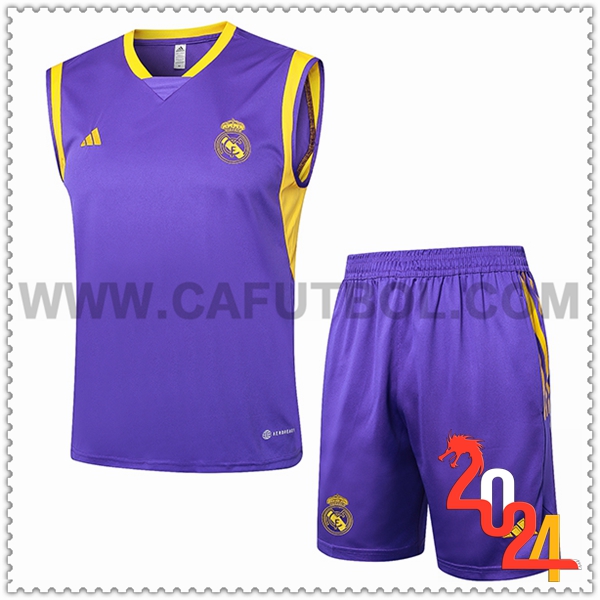 Camiseta Entrenamiento sin mangas Real Madrid Violeta/Amarillo 2024 2025