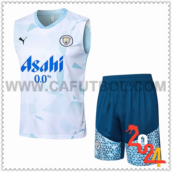 Camiseta Entrenamiento sin mangas Manchester City Azul Claro 2024 2025