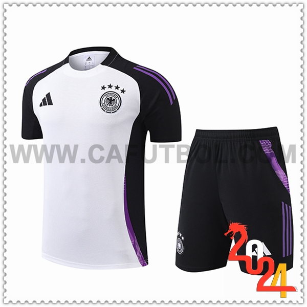 Camiseta Entrenamiento Alemania Blanco/Negro/Violeta 2024 2025