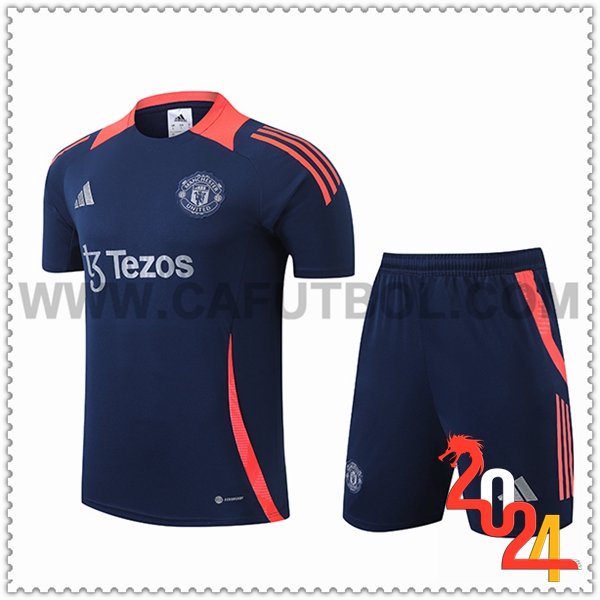Camiseta Entrenamiento Manchester United Azul/Naranja 2024 2025