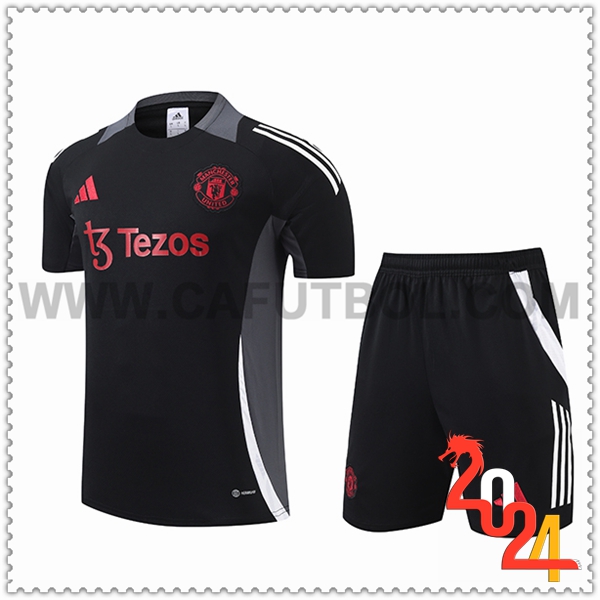 Camiseta Entrenamiento Manchester United Negro/Blanco/Rojo 2024 2025