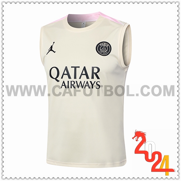 Chalecos De Futbol PSG Beige/Negro 2024 2025