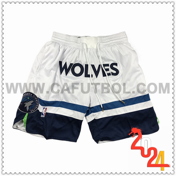 Cortos NBA Minnesota Timberwolves 2024/25 Blanco/Negro