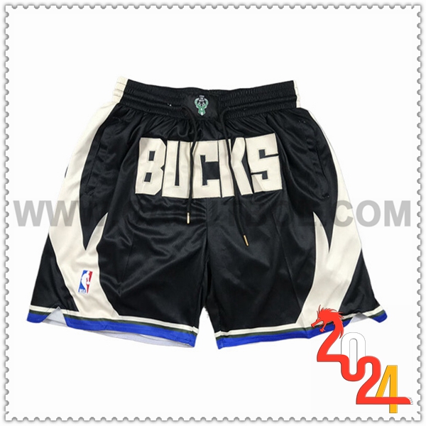 Cortos NBA Milwaukee Bucks 2024/25 Negro/Beige