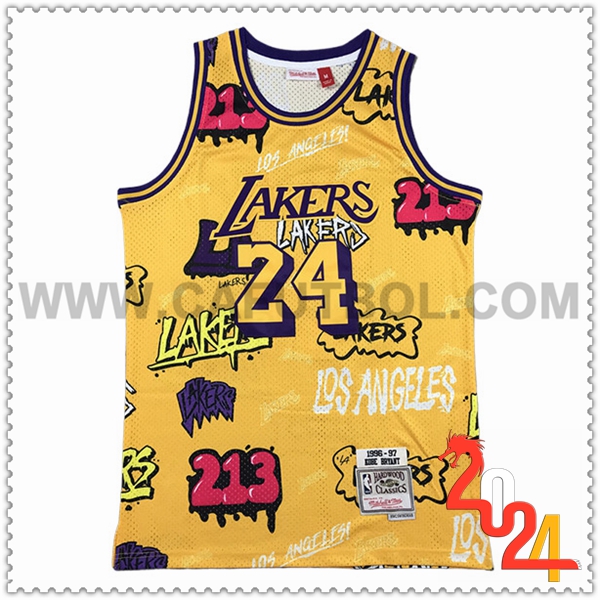 Camisetas De Futbol Los Angeles Lakers (BRYANT #24) 2024/25 Amarillo