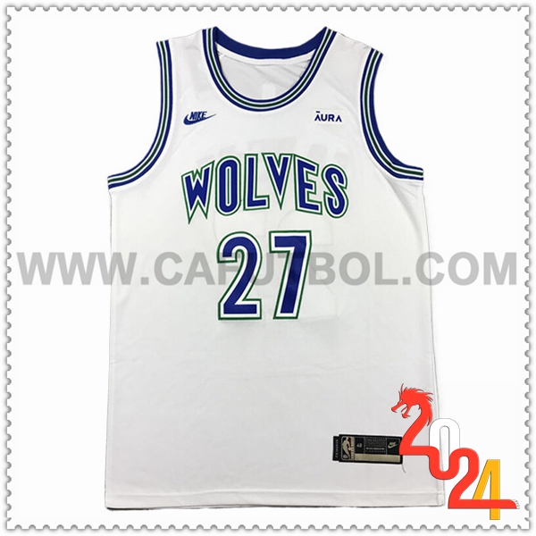 Camisetas De Futbol Minnesota Timberwolves (GOBERT #27) 2024/25 Blanco/Azul