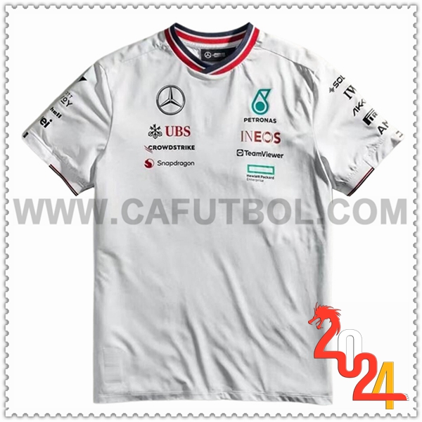 Camiseta de manga corta F1 Mercedes Benz Team Blanco 2024