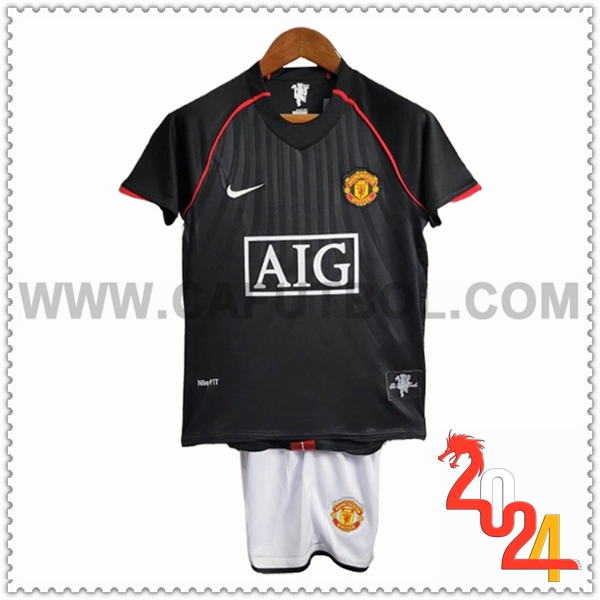 Segunda Camiseta Retro Manchester United Ninos 2007/2008