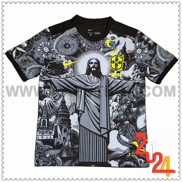 Camiseta Equipo Brasil Negro Special Edition Jesus 2024 2025