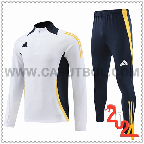 Chandal Futbol Adidas Blanco/Negro/Amarillo 2024 2025
