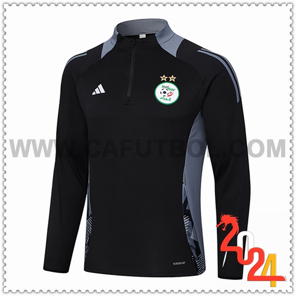 Sudadera Entrenamiento Algeria Negro/Gris 2024 2025