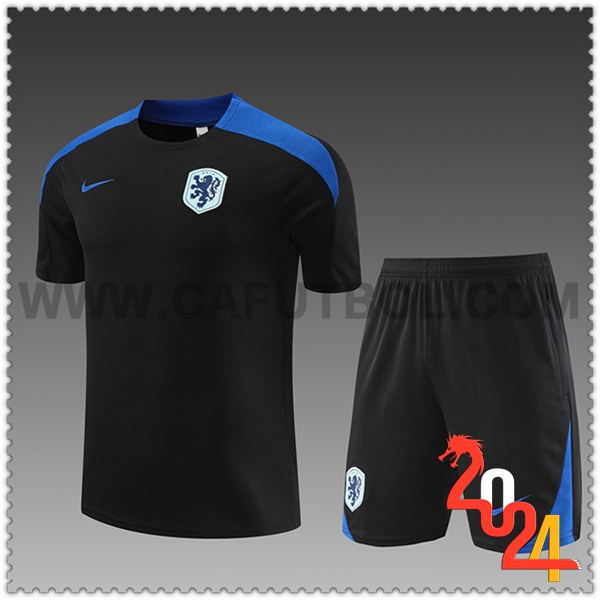 Camiseta Entrenamiento Países Bajos Ninos Negro/Azul 2024 2025